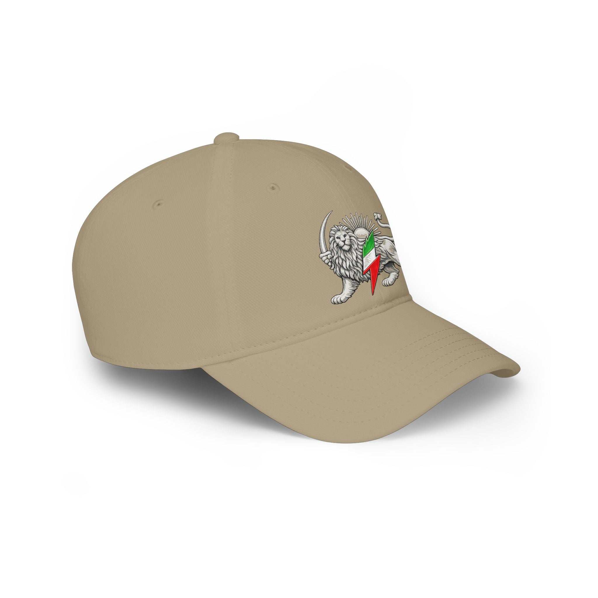 Lion Rampant Baseball Cap — Retro Iranian Flag Emblem Low-Profile Hat