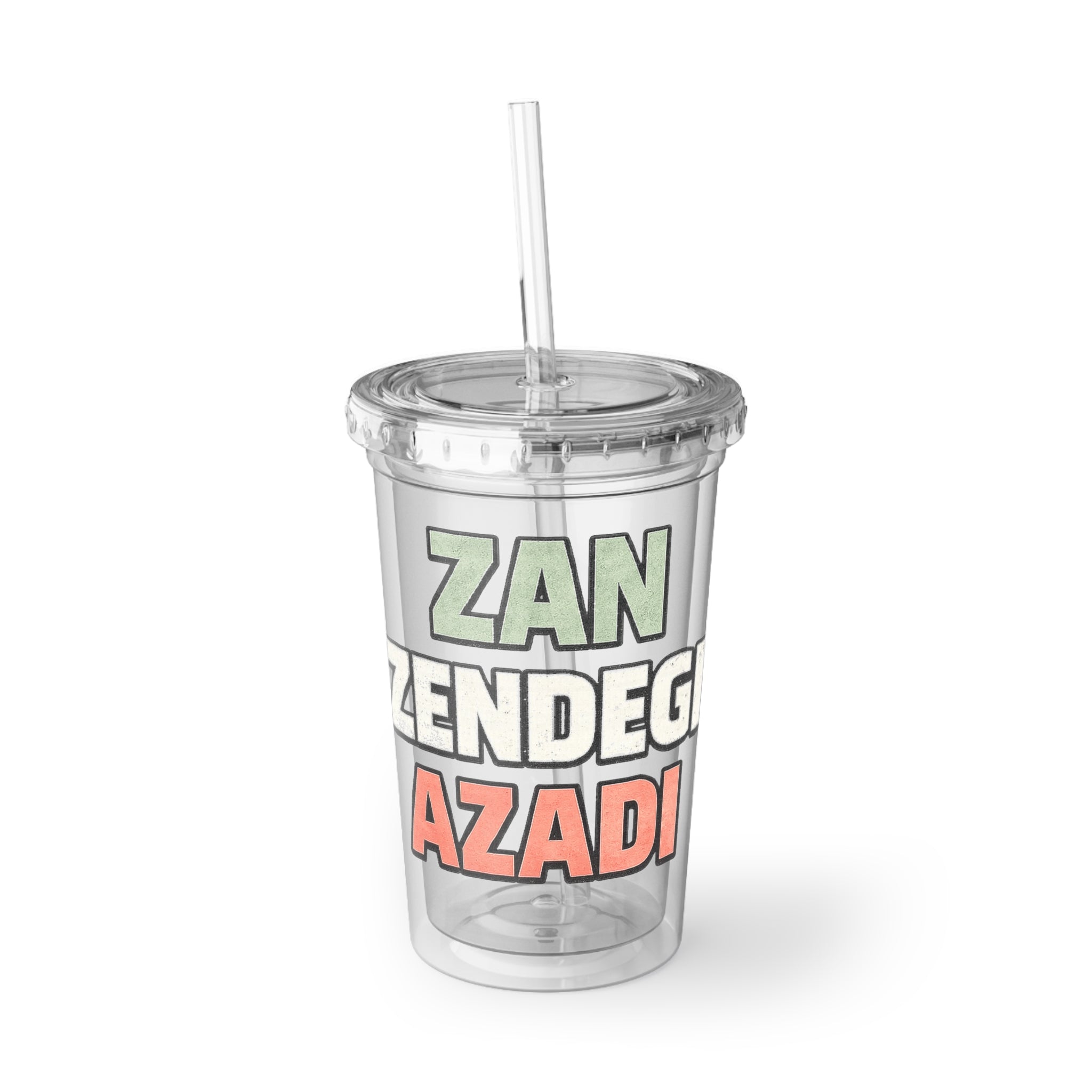 Acrylic Tumbler — “Zan, Zendegi, Azadi” Feminist Slogan Cup
