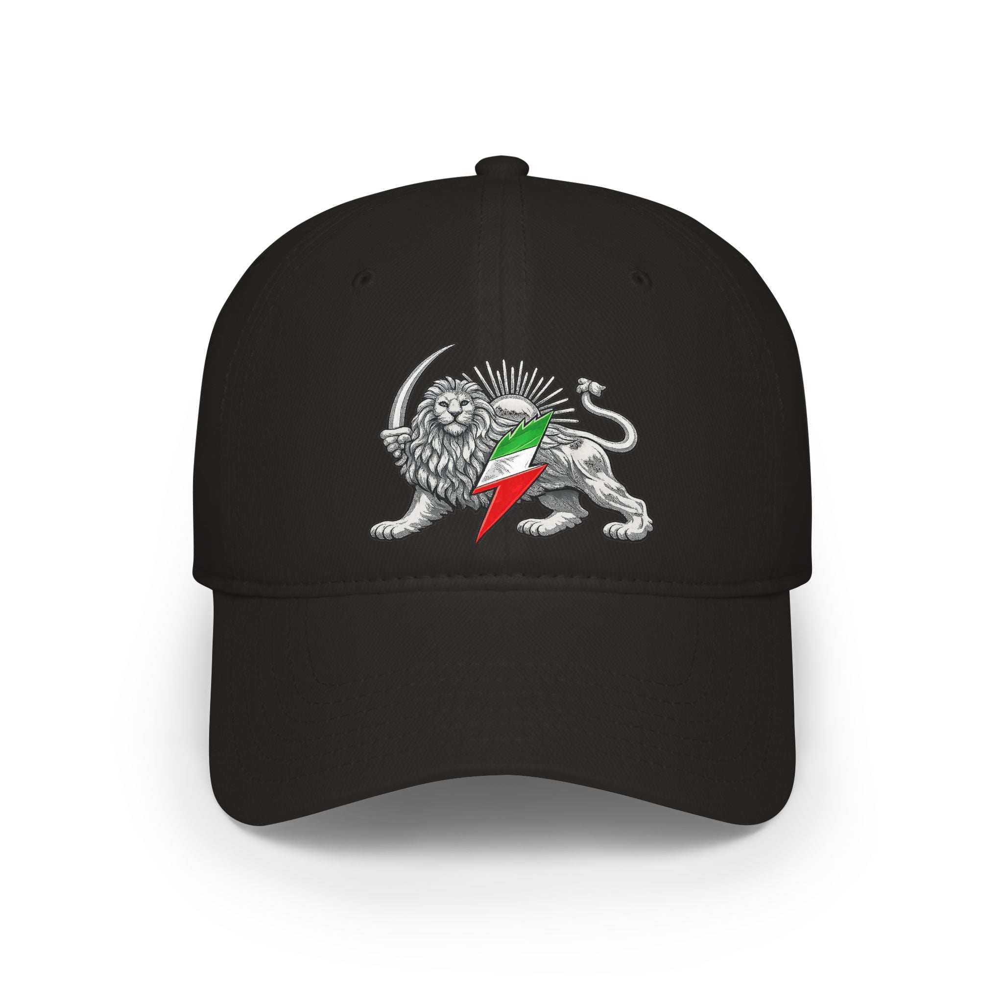 Lion Rampant Baseball Cap — Retro Iranian Flag Emblem Low-Profile Hat