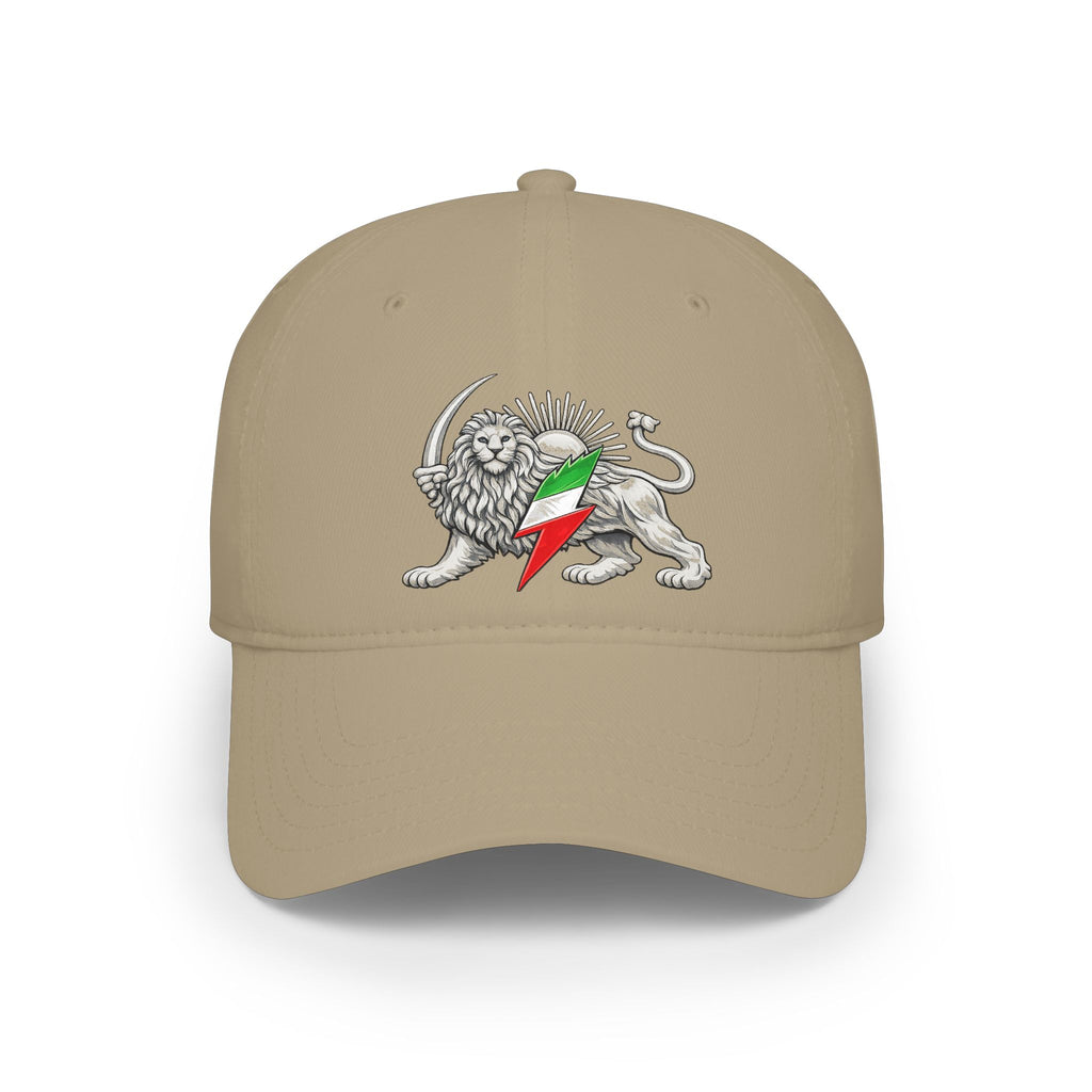 Lion Rampant Baseball Cap — Retro Iranian Flag Emblem Low-Profile Hat