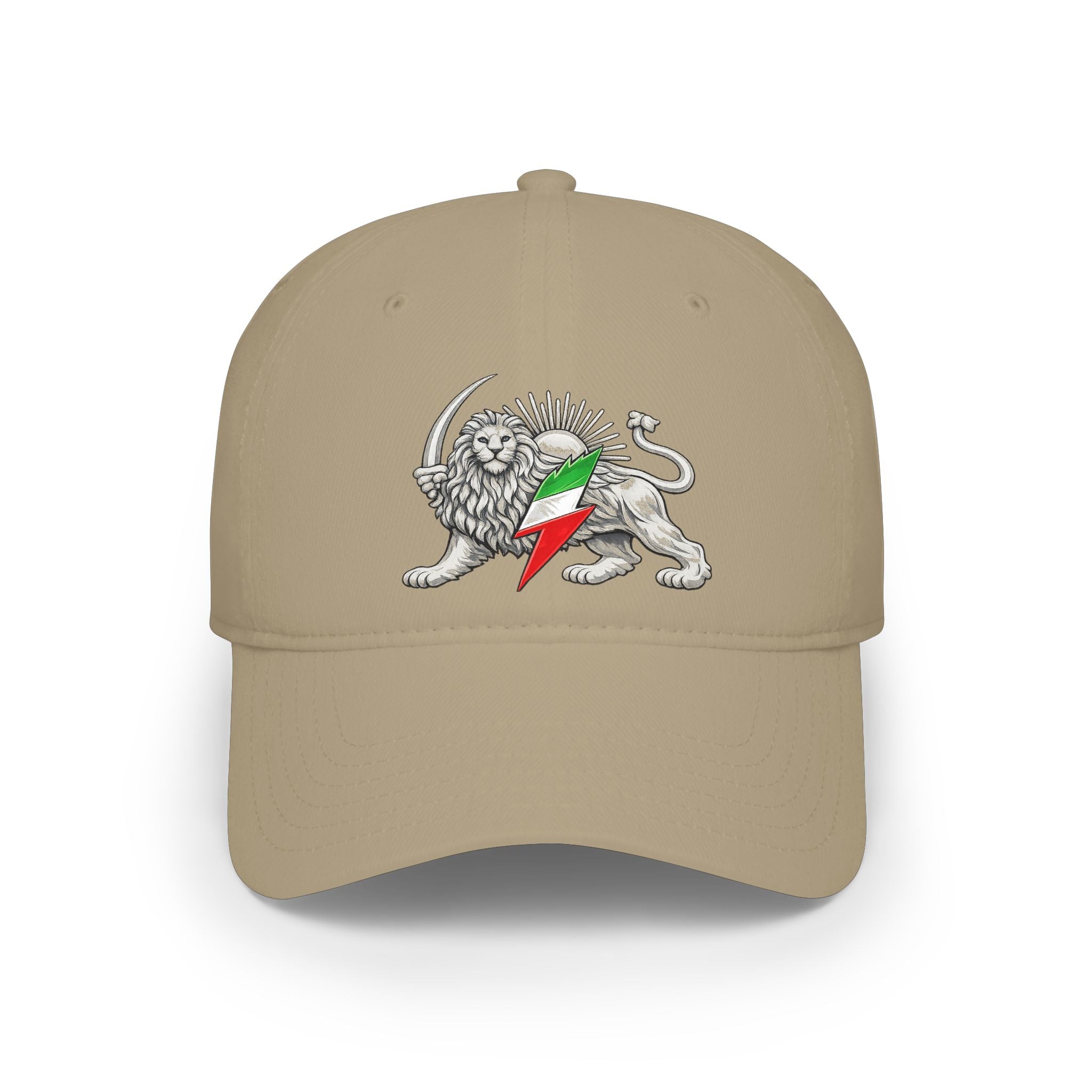 Lion Rampant Baseball Cap — Retro Iranian Flag Emblem Low-Profile Hat
