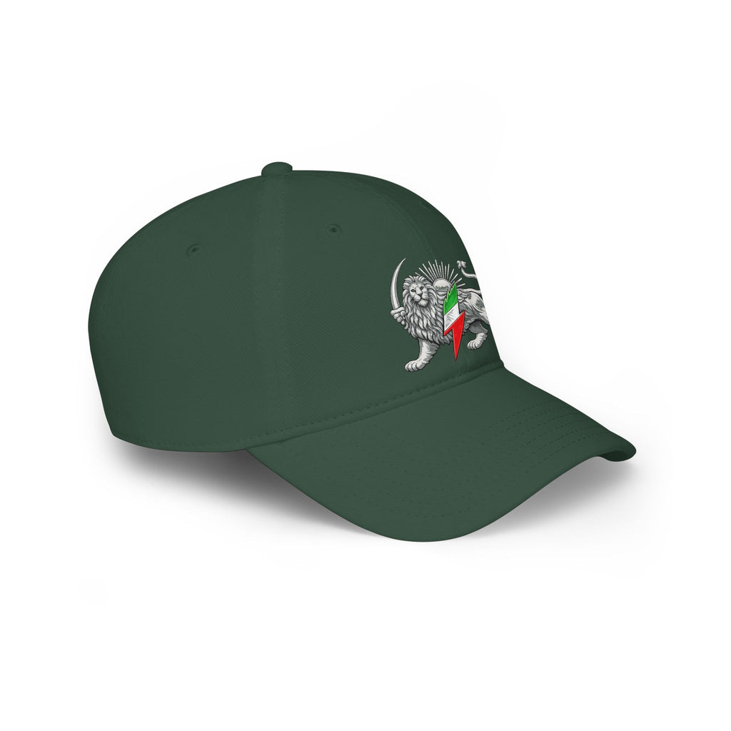 Lion Rampant Baseball Cap — Retro Iranian Flag Emblem Low-Profile Hat