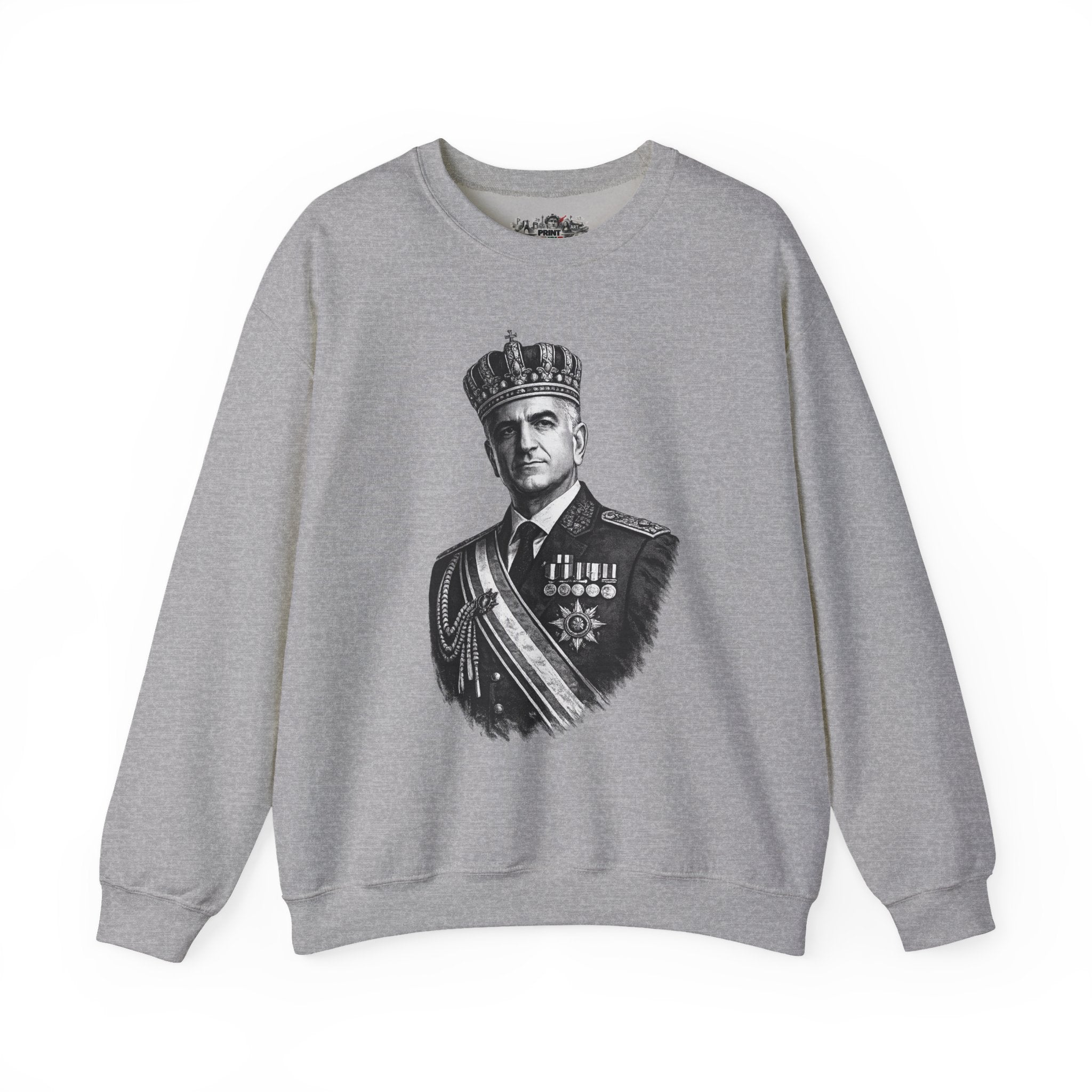 Crewneck Sweatshirt — Vintage Royal Portrait Graphic