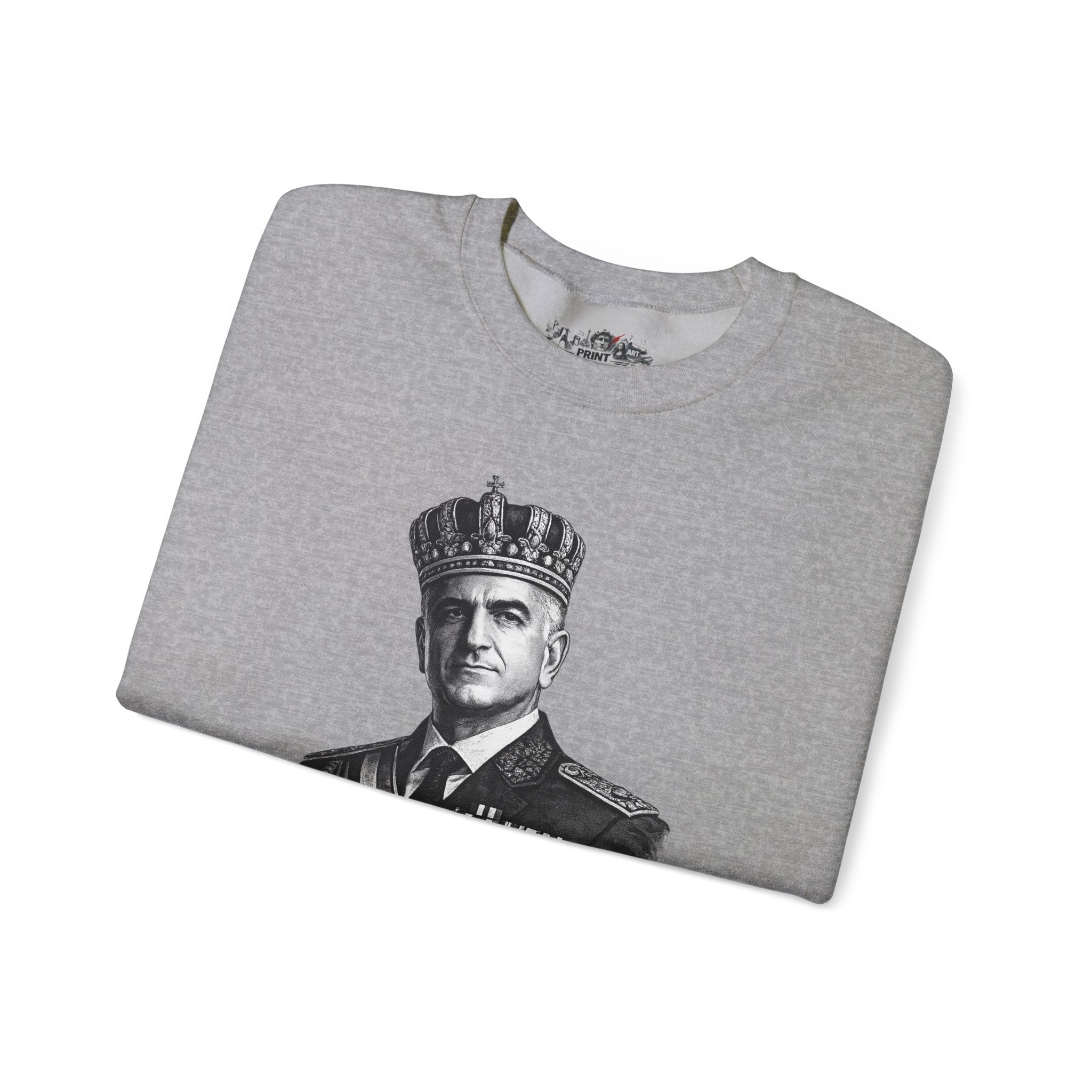 Crewneck Sweatshirt — Vintage Royal Portrait Graphic