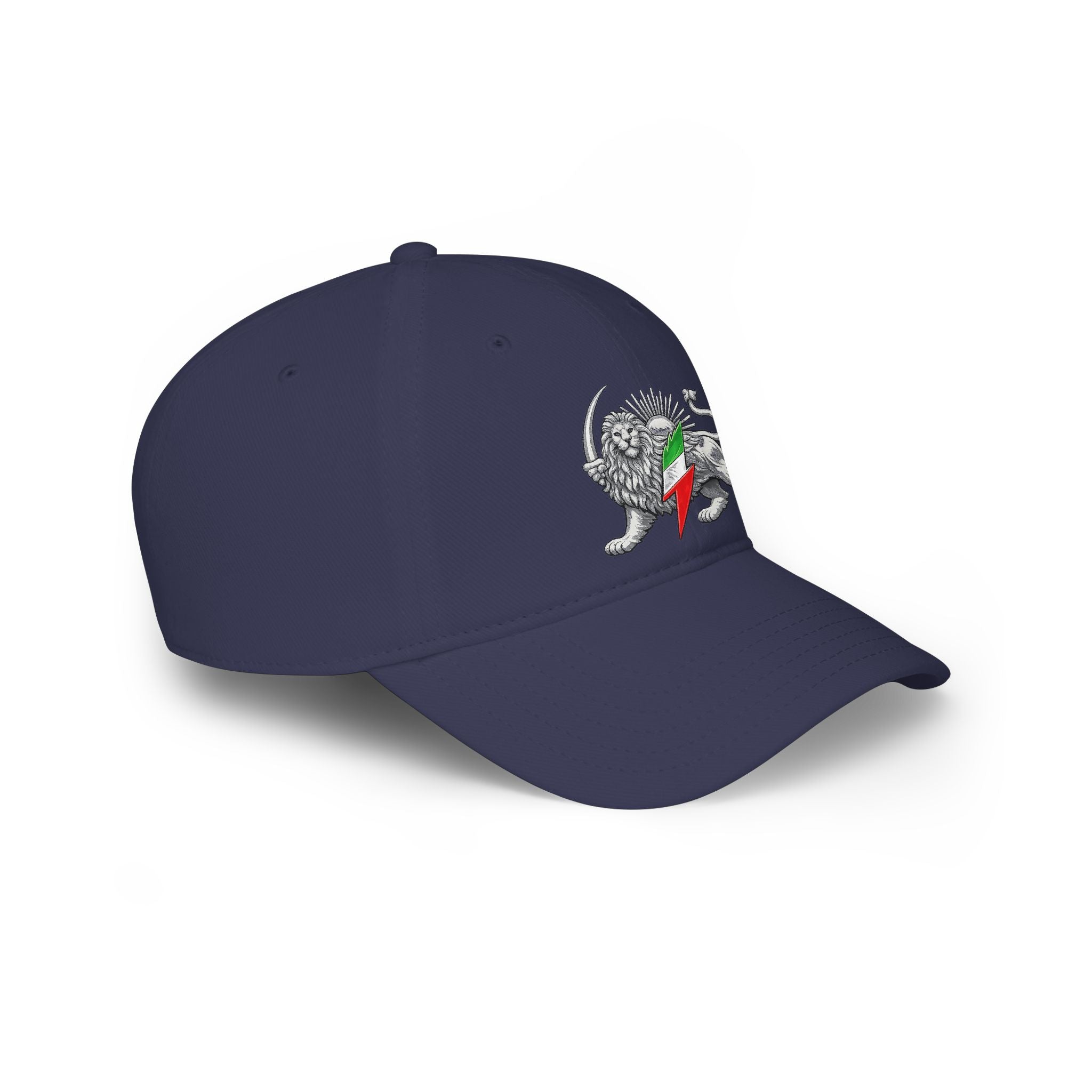 Lion Rampant Baseball Cap — Retro Iranian Flag Emblem Low-Profile Hat