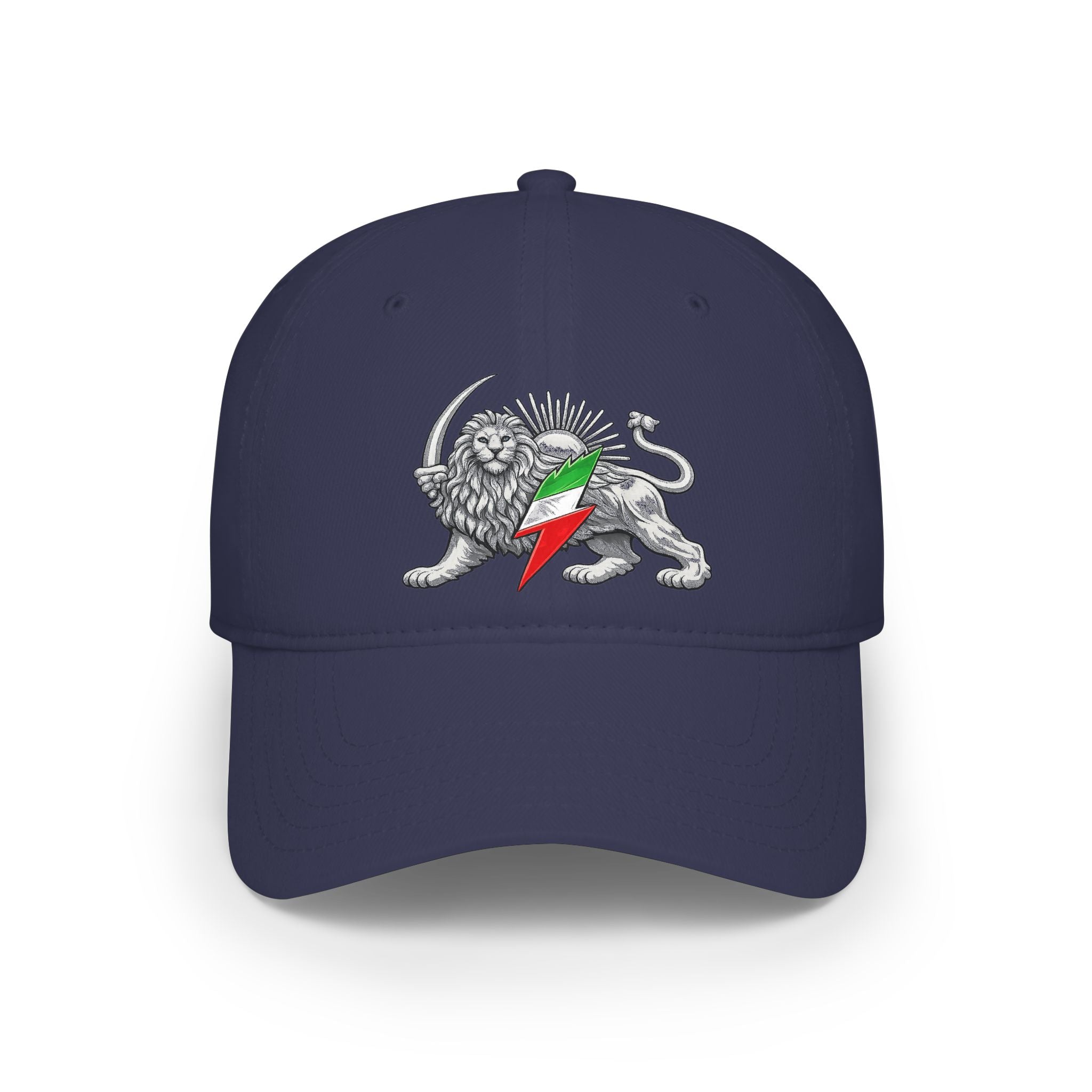 Lion Rampant Baseball Cap — Retro Iranian Flag Emblem Low-Profile Hat