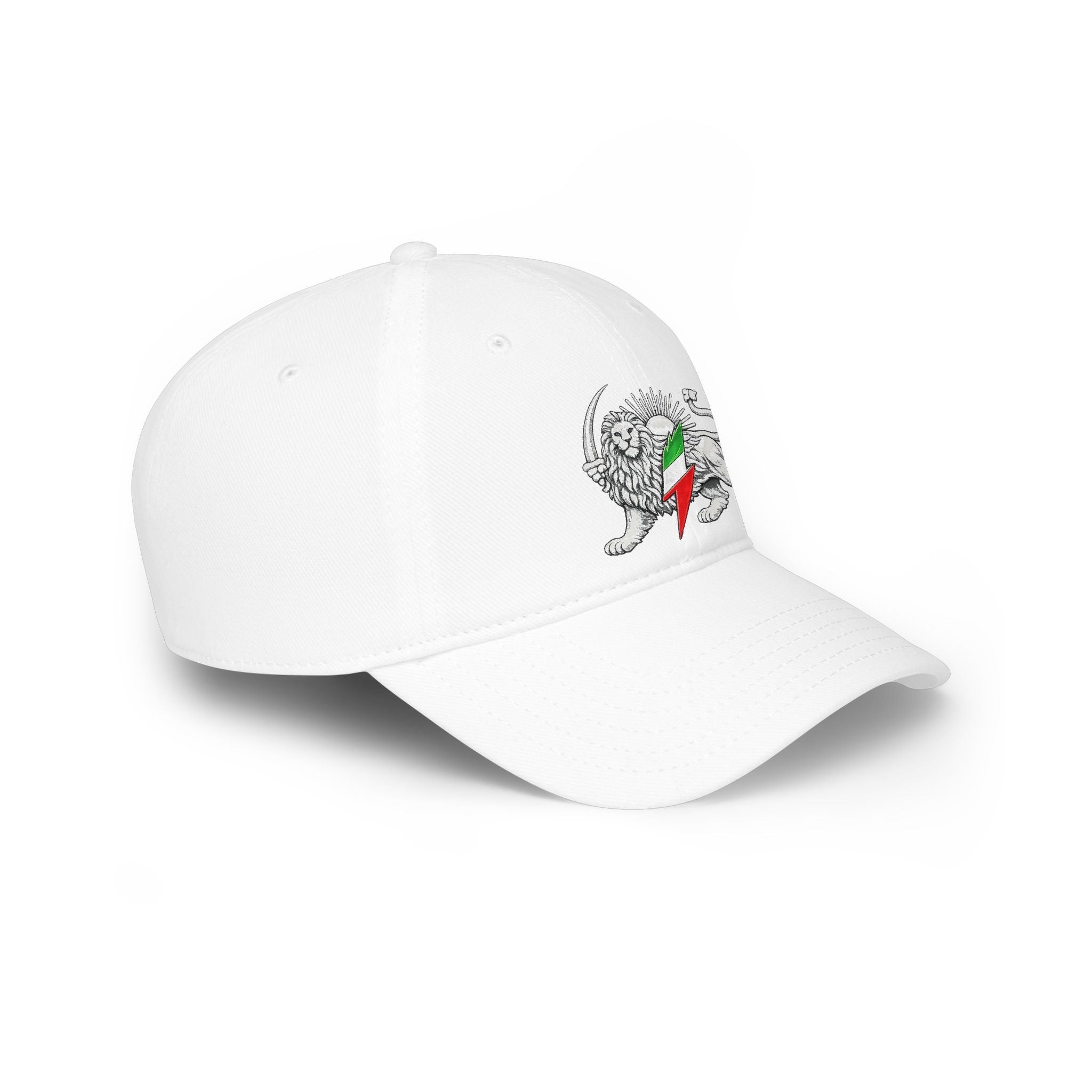 Lion Rampant Baseball Cap — Retro Iranian Flag Emblem Low-Profile Hat