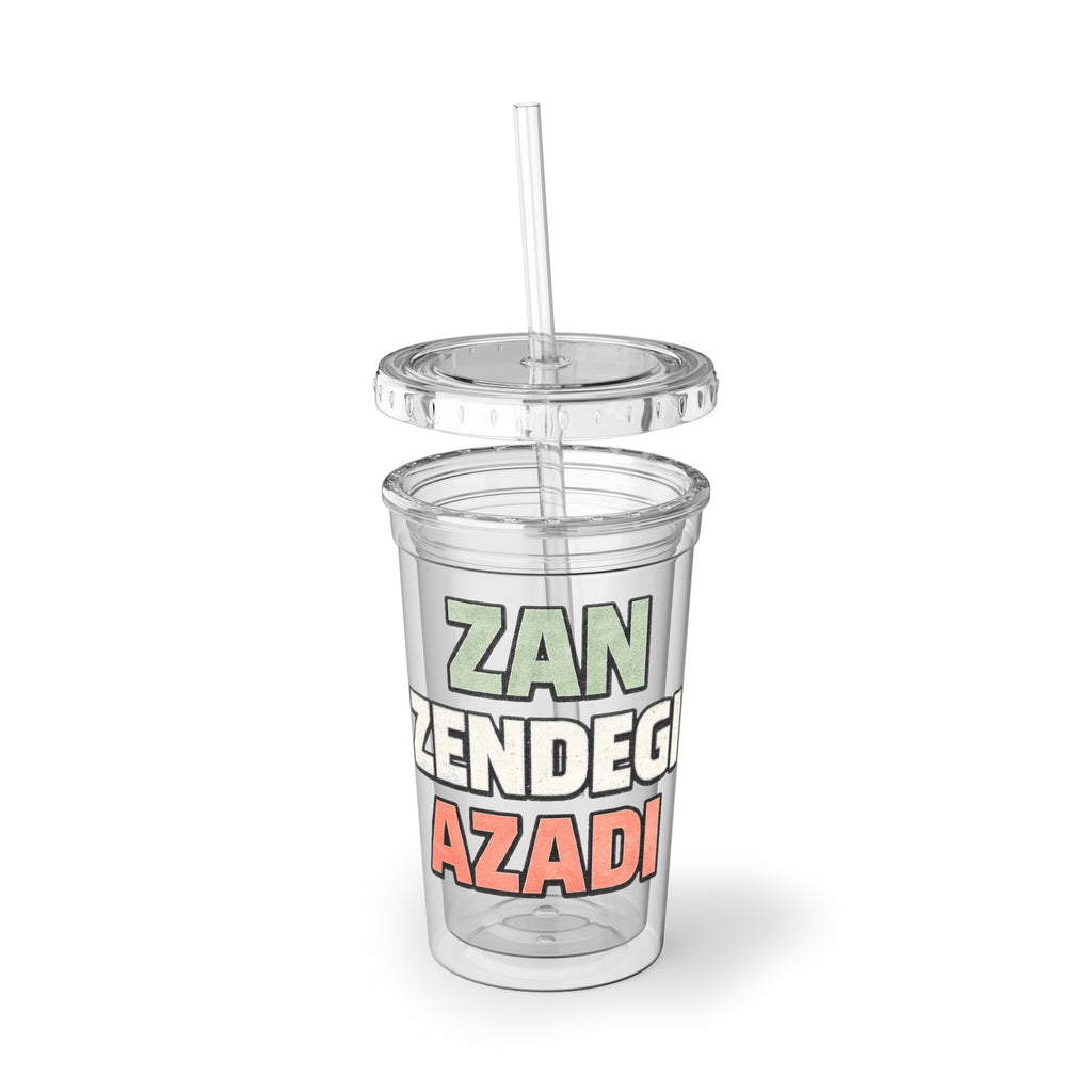 Acrylic Tumbler — “Zan, Zendegi, Azadi” Feminist Slogan Cup