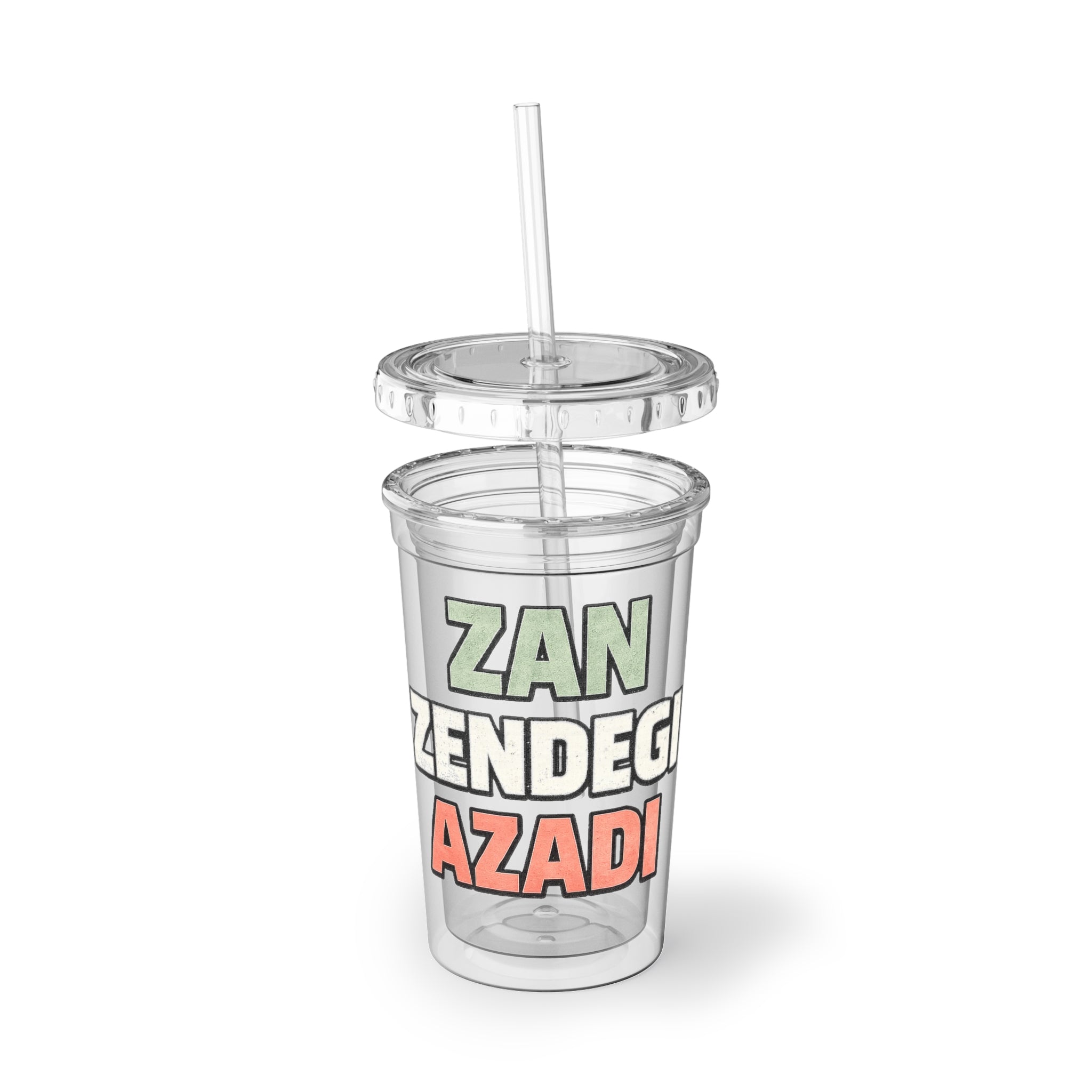 Acrylic Tumbler — “Zan, Zendegi, Azadi” Feminist Slogan Cup