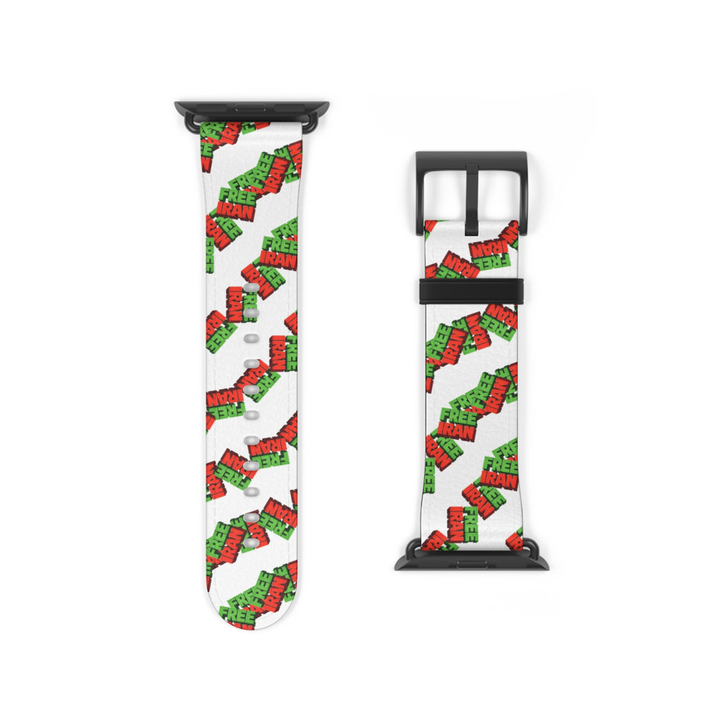 Holiday 'Free Hugs' Pattern Watch Band — Festive Red & Green Apple Watch Strap