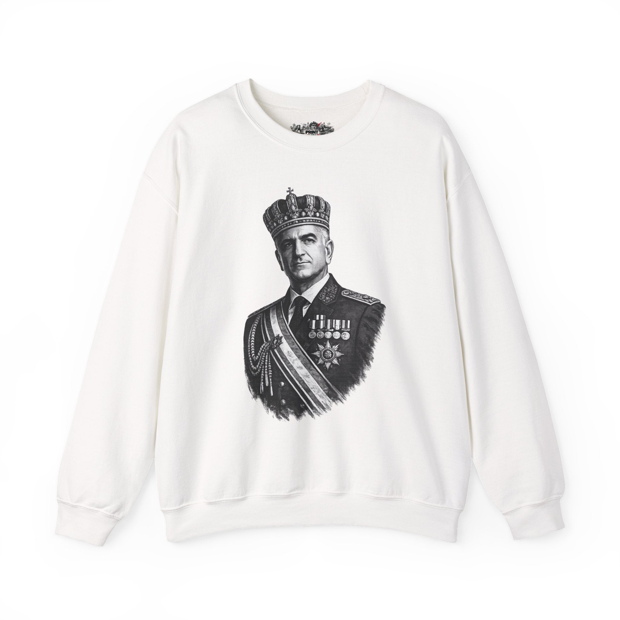 Crewneck Sweatshirt — Vintage Royal Portrait Graphic