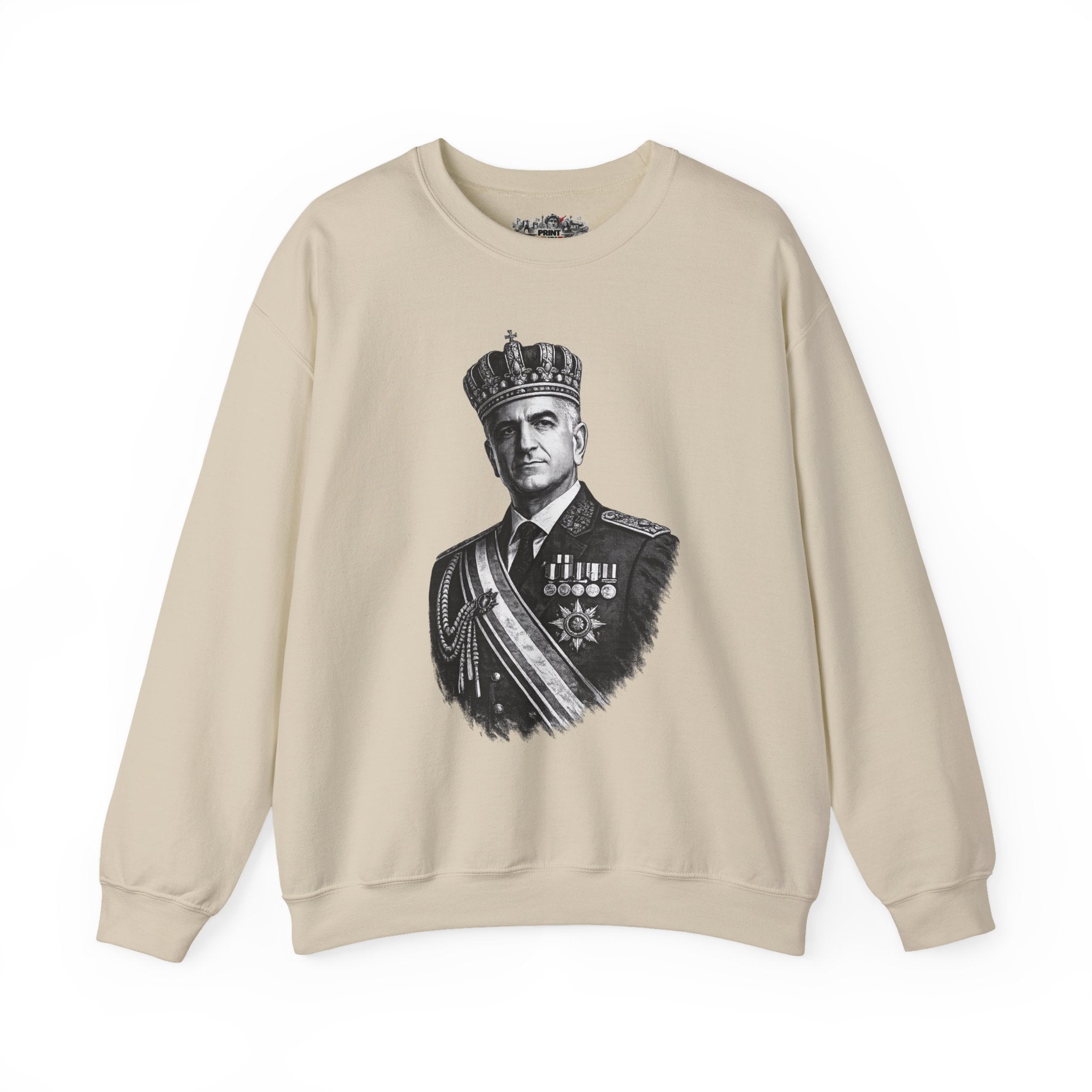 Crewneck Sweatshirt — Vintage Royal Portrait Graphic
