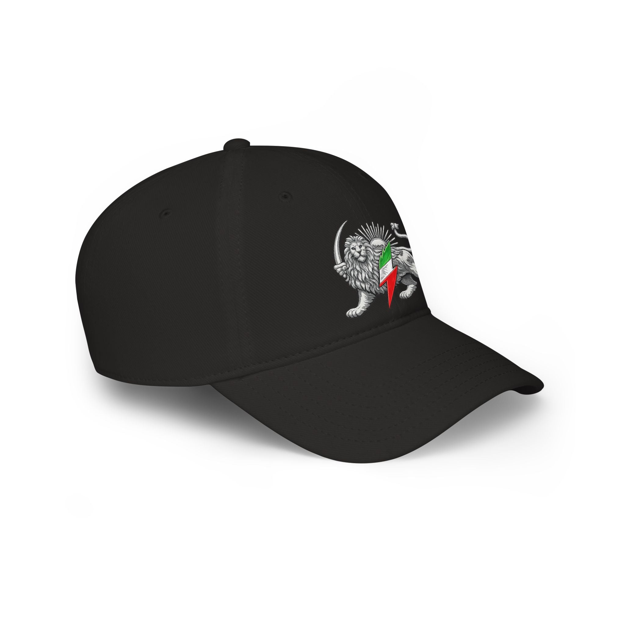 Lion Rampant Baseball Cap — Retro Iranian Flag Emblem Low-Profile Hat