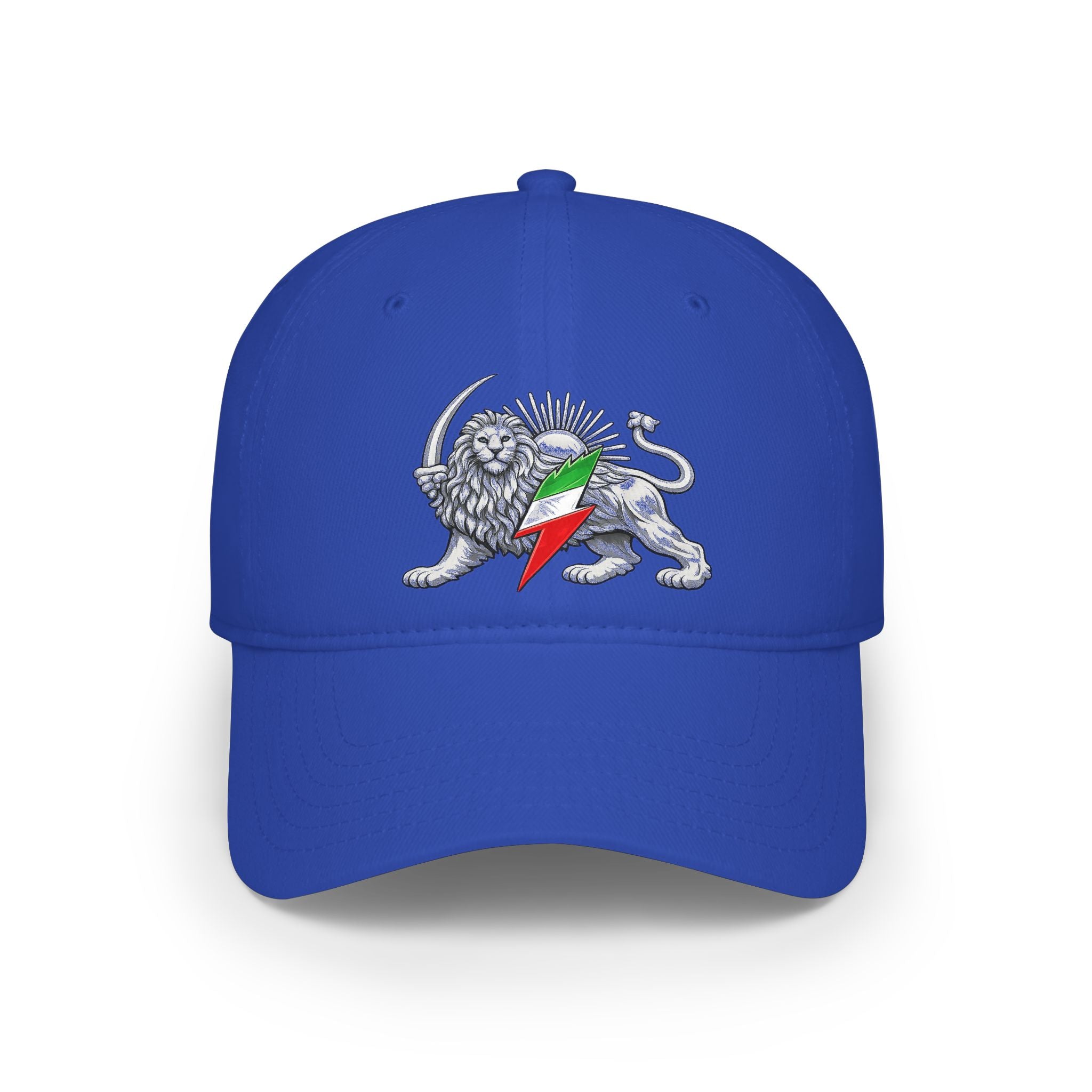 Lion Rampant Baseball Cap — Retro Iranian Flag Emblem Low-Profile Hat